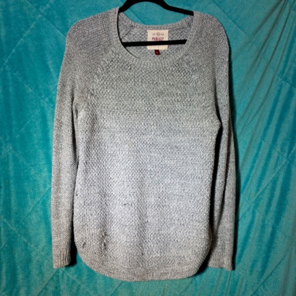 Gray Distressed Sweater